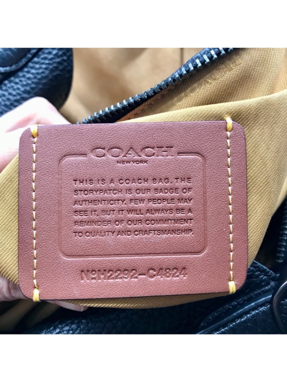 Coach Black Pebbled Leather Ella Shoulder Bag C4824 - Picture 11 of 12